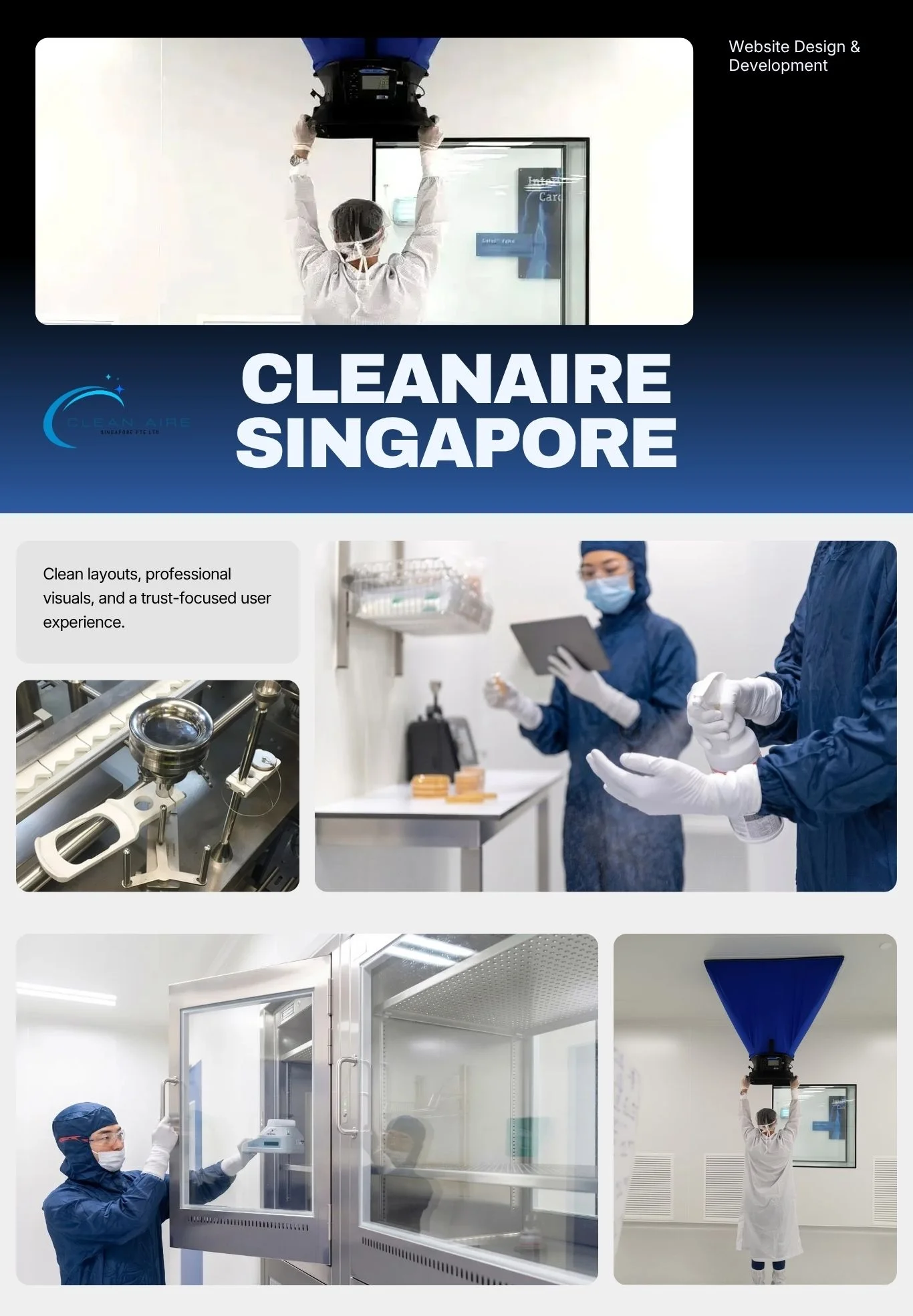Clean Aire Singapore corporate website designed and built by Rancang Teknologi